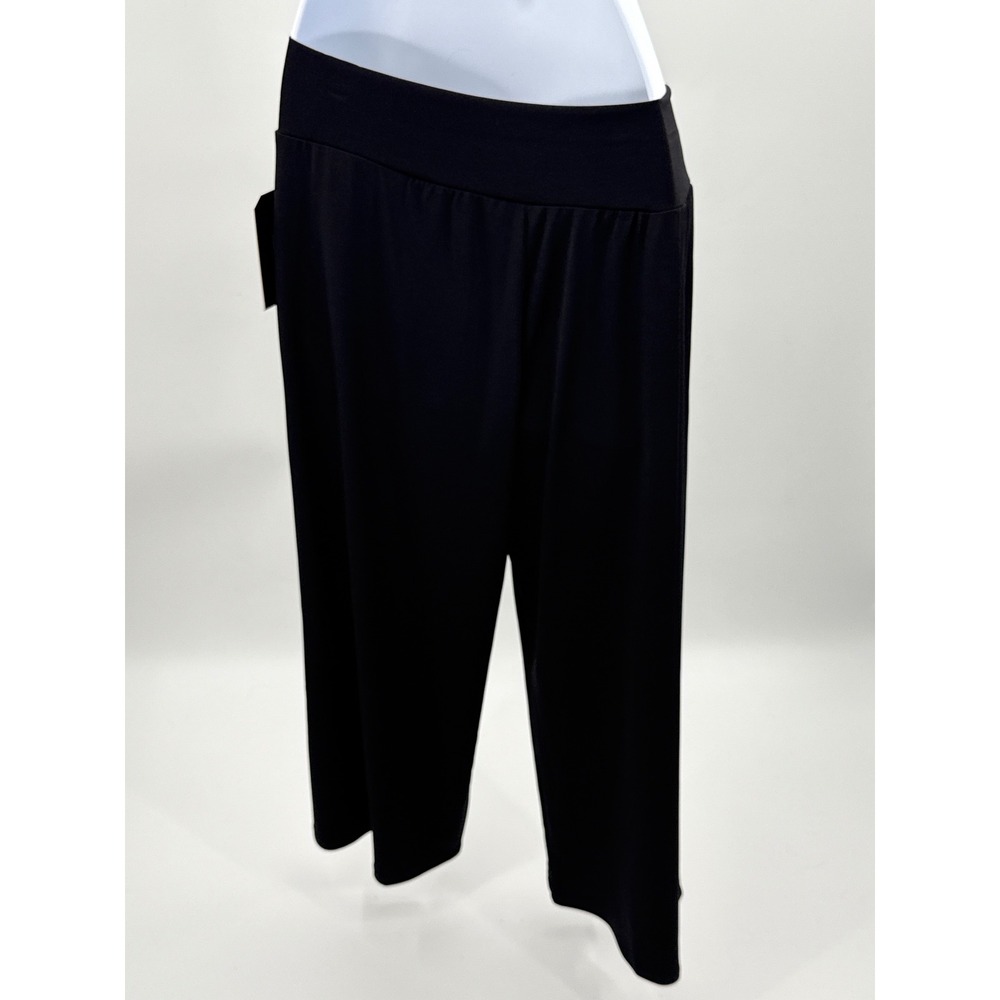 Clara Sunwoo Black Wide Leg Palazzo Pants Liquid Jersey CPG5 Womens Medium NWT - Picture 6 of 11